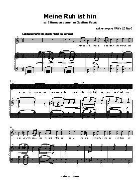 Meine Ruh ist hin, by R. Wagner