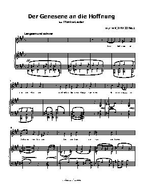 Der Genesene an die Hoffnung, by H. Wolf