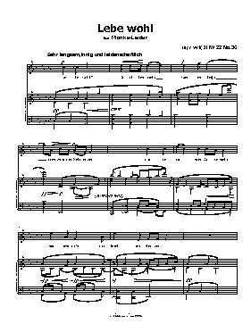 Lebe wohl, by H. Wolf