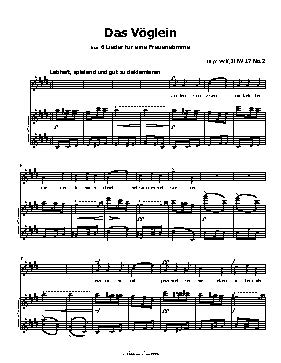 Das Voglein, by H. Wolf