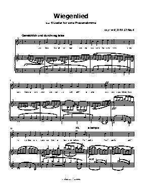 Wiegenlied, by H. Wolf