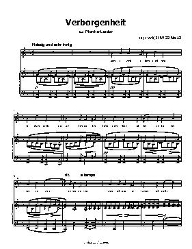 Verborgenheit, by H. Wolf
