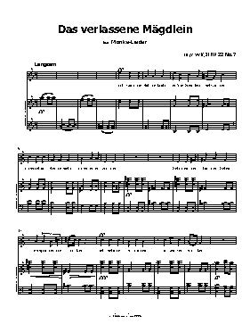 Das verlassene Magdlein, by H. Wolf