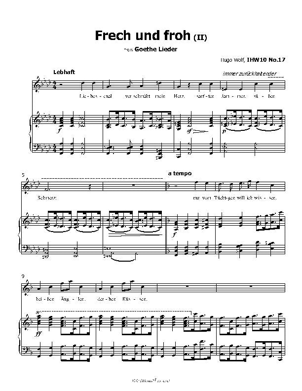 Frech und froh II, by Hugo Wolf