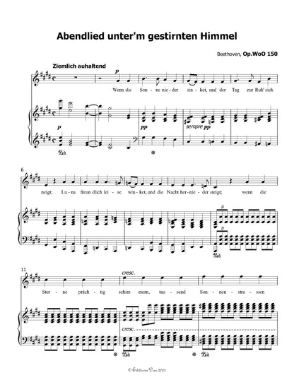 Abendlied unter'm gestirnten Himmel, by Beethoven