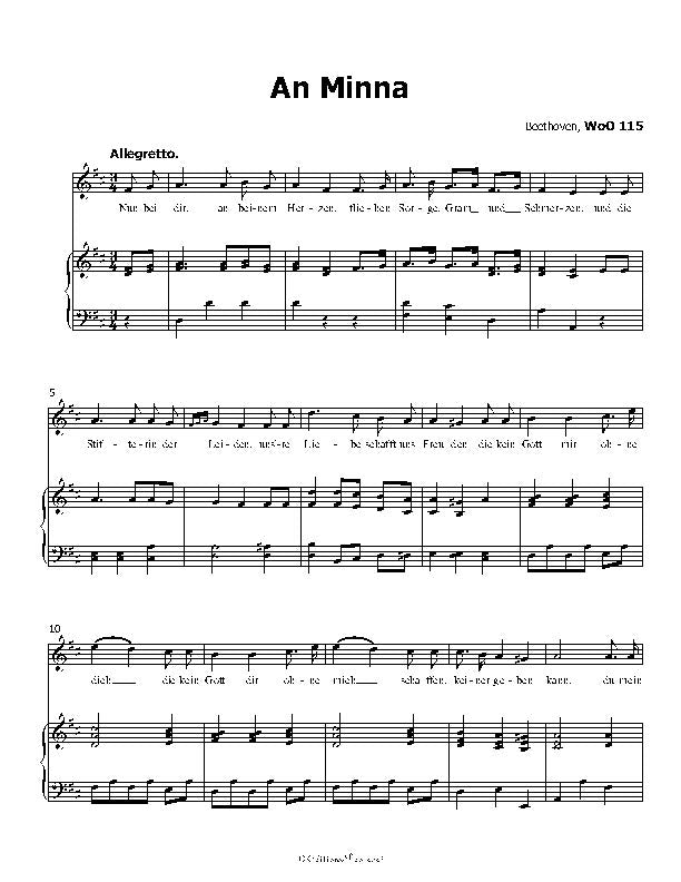 An Minna, by Beethoven, WoO 115