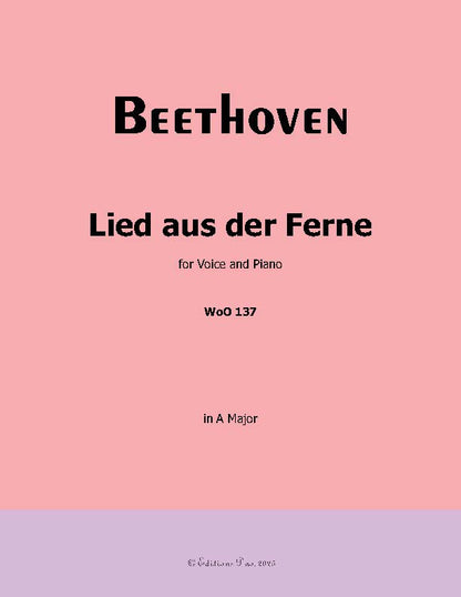Lied aus der Ferne, by Beethoven, WoO 137