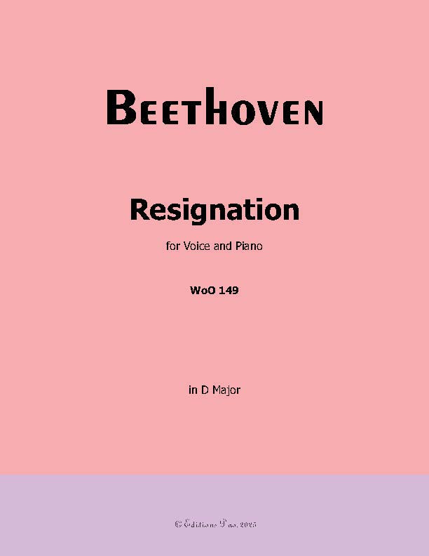 Resignation, by Beethoven, WoO 149
