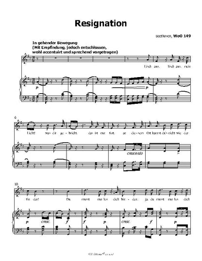 Resignation, by Beethoven, WoO 149