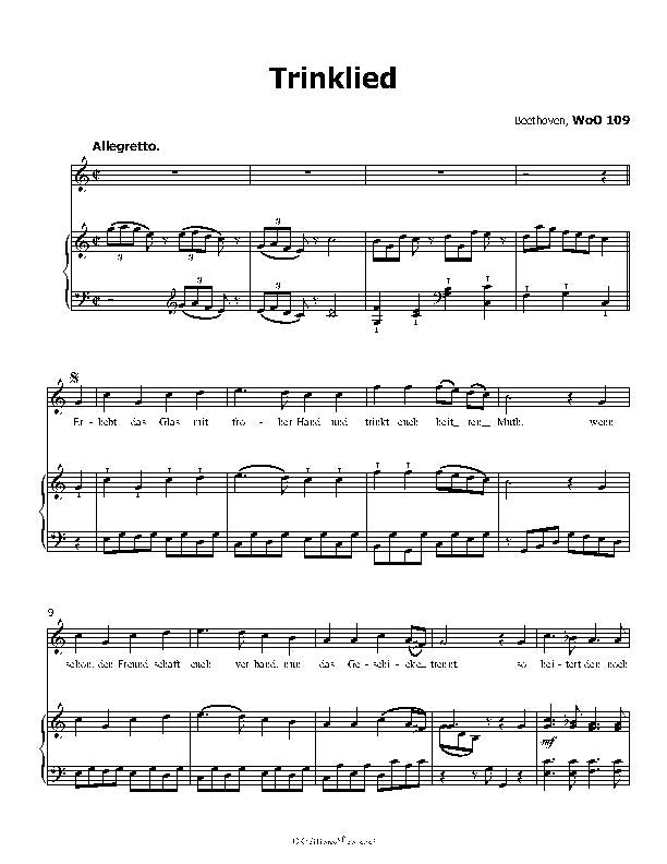Trinklied, by Beethoven, WoO 109