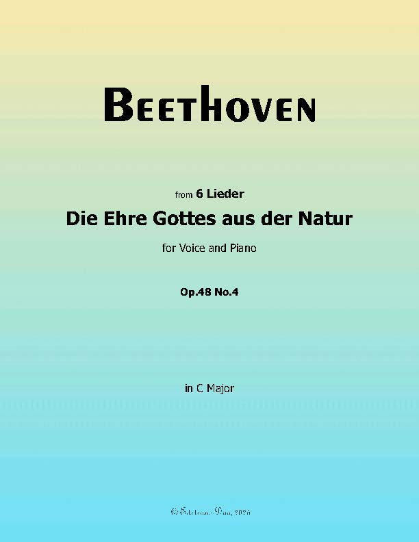 Die Ehre Gottes aus der Natur, by Beethoven, Op.48 No.4