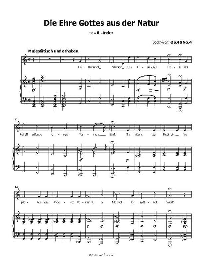 Die Ehre Gottes aus der Natur, by Beethoven, Op.48 No.4