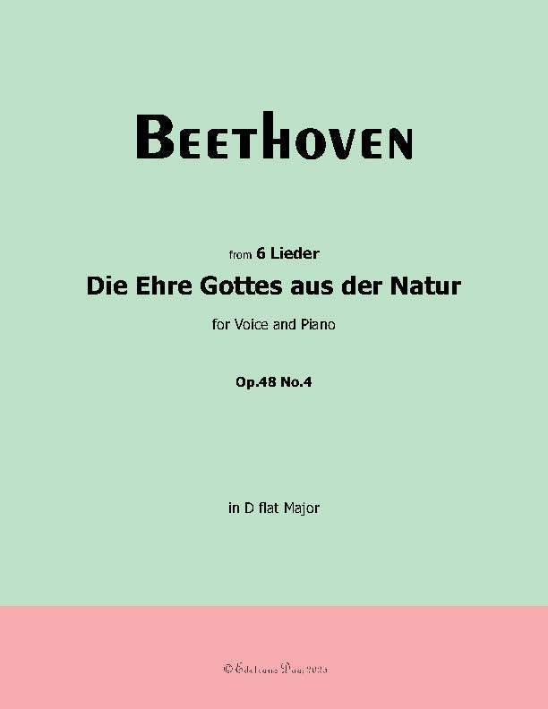 Die Ehre Gottes aus der Natur, by Beethoven, Op.48 No.4