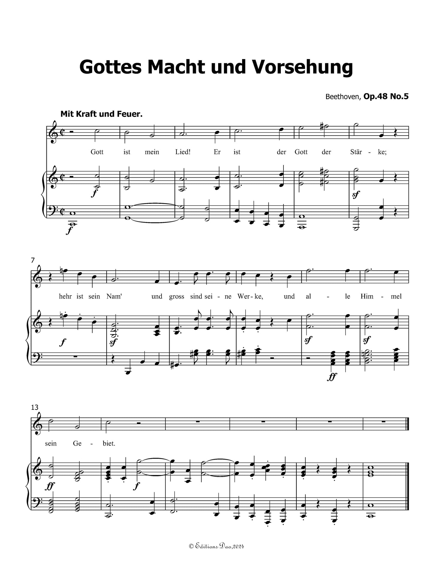 Gottes Macht und Vorsehung, by Beethoven