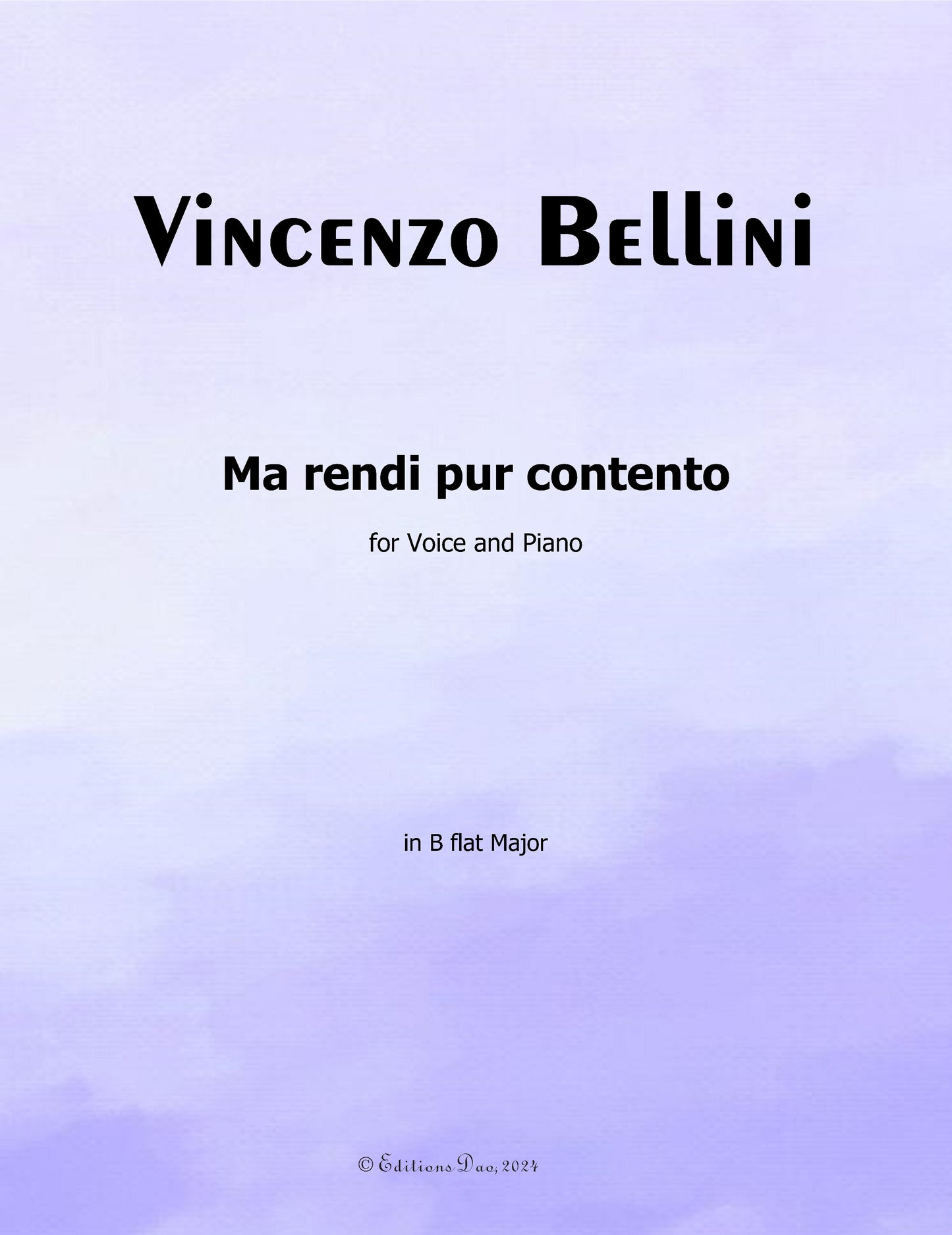 Ma rendi pur contento, by V. Bellini