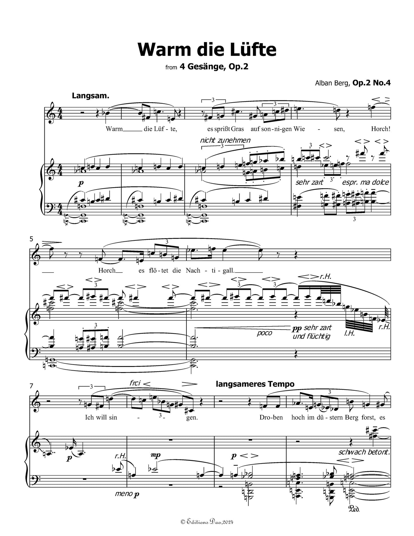 Warm die Lüfte, by Alban Berg