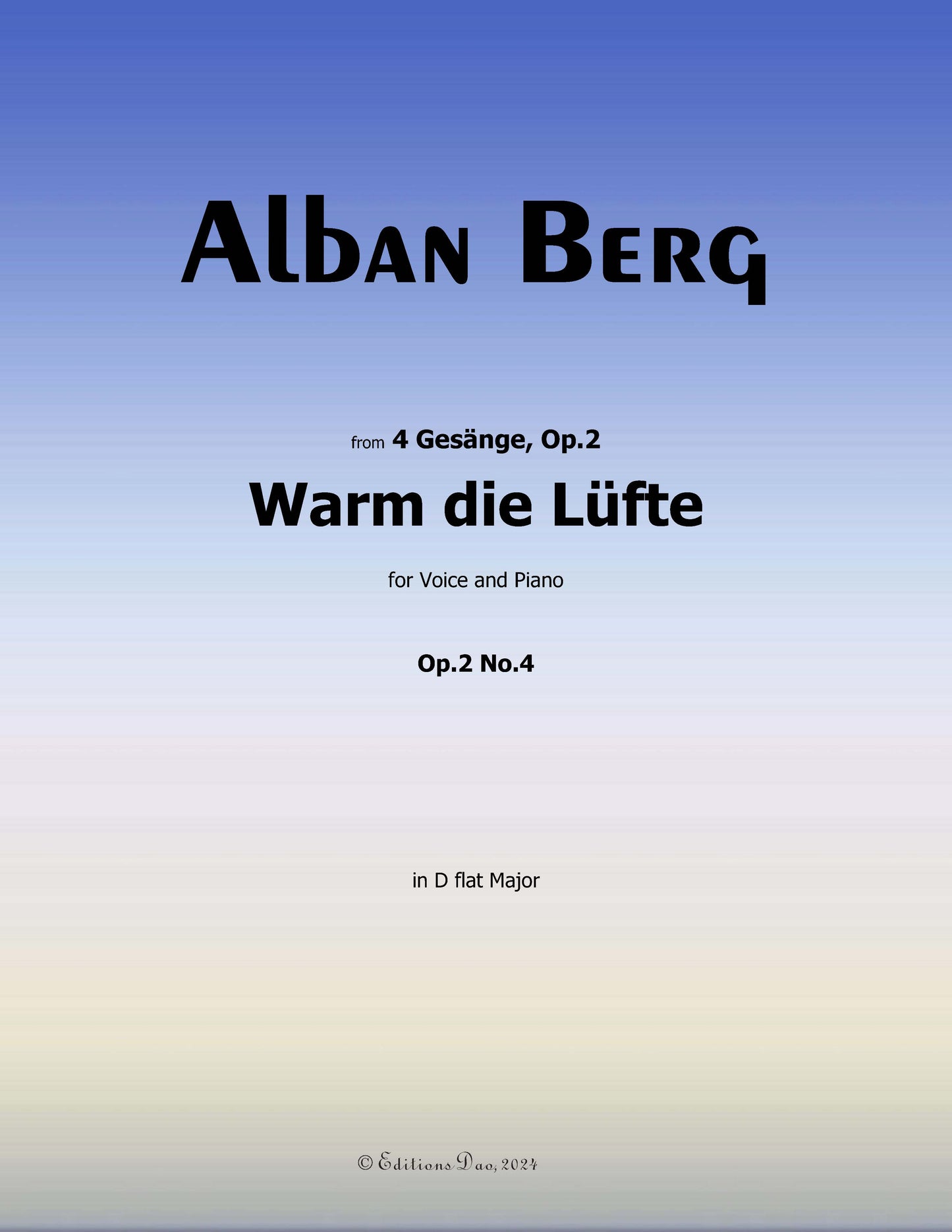 Warm die Lüfte, by Alban Berg