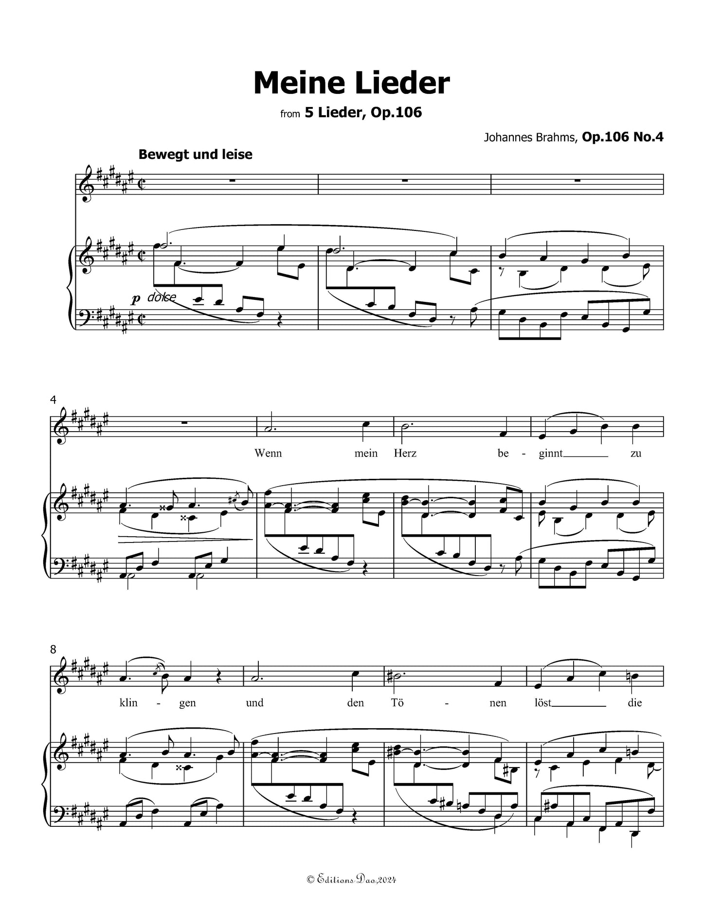 Meine Lieder,by Brahms
