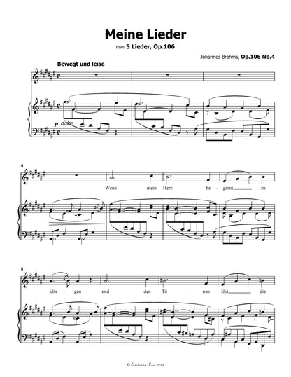 Meine Lieder,by Brahms