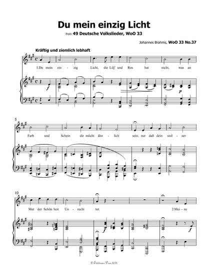 Du mein einzig Licht,by Brahms