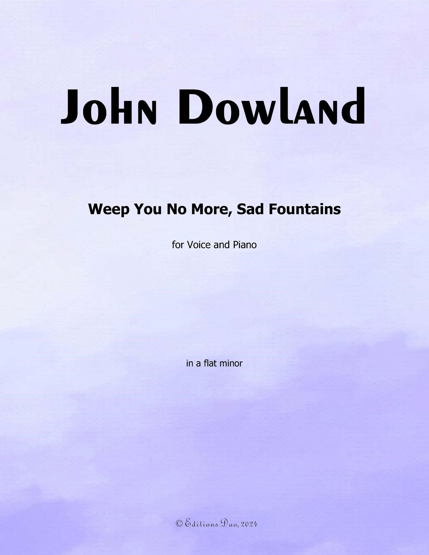 Weep You No More,Sad Fountains, by J. Dowland