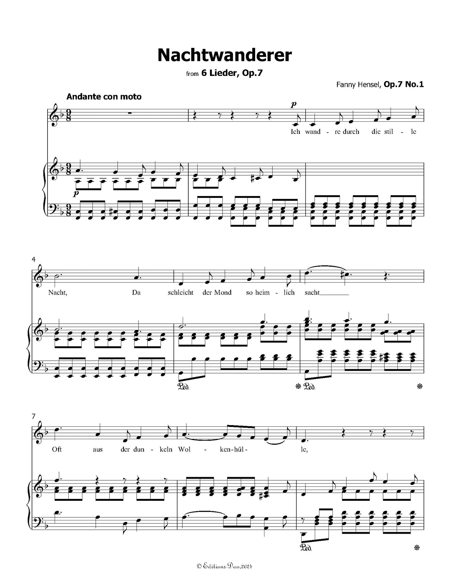 Nachtwanderer, by Fanny Mendelssohn