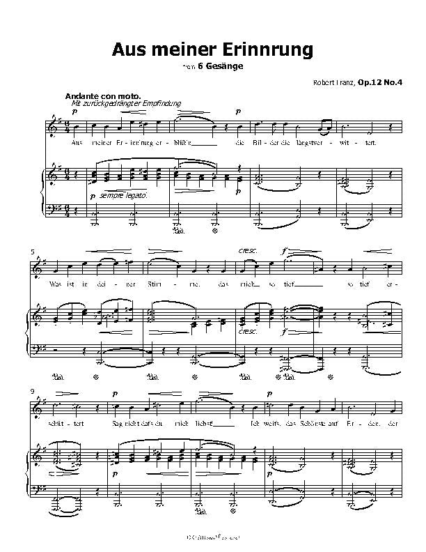 Aus meiner Erinnerung, by Robert Franz