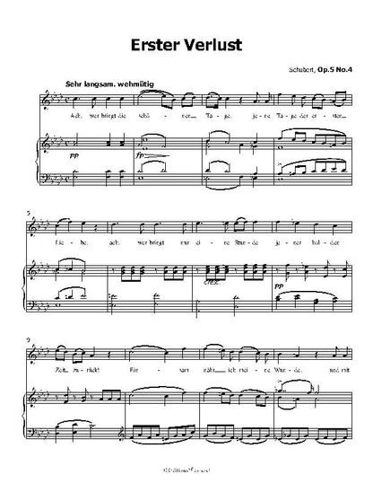 Erster Verlust, by Franz Schubert, Op.5 No.4