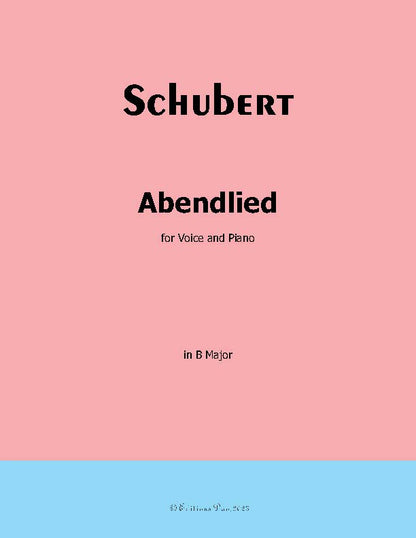 Abendlied (Claudius), by Schubert