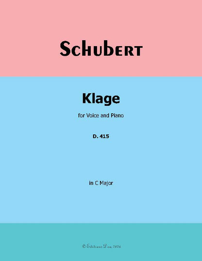 Klage (Lament), by Schubert, D.415