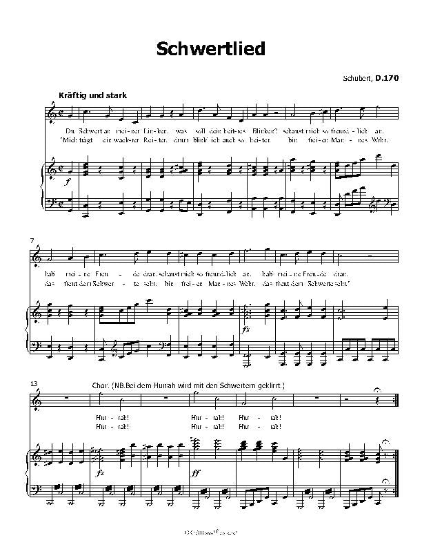 Schwertlied, by Schubert