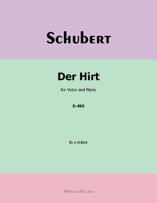 Der Hirt, by Schubert