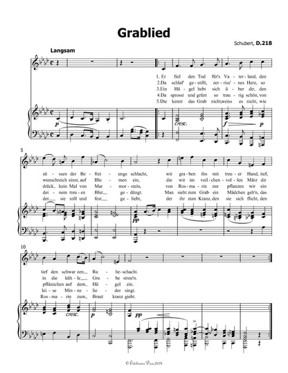 Grablied, by Schubert