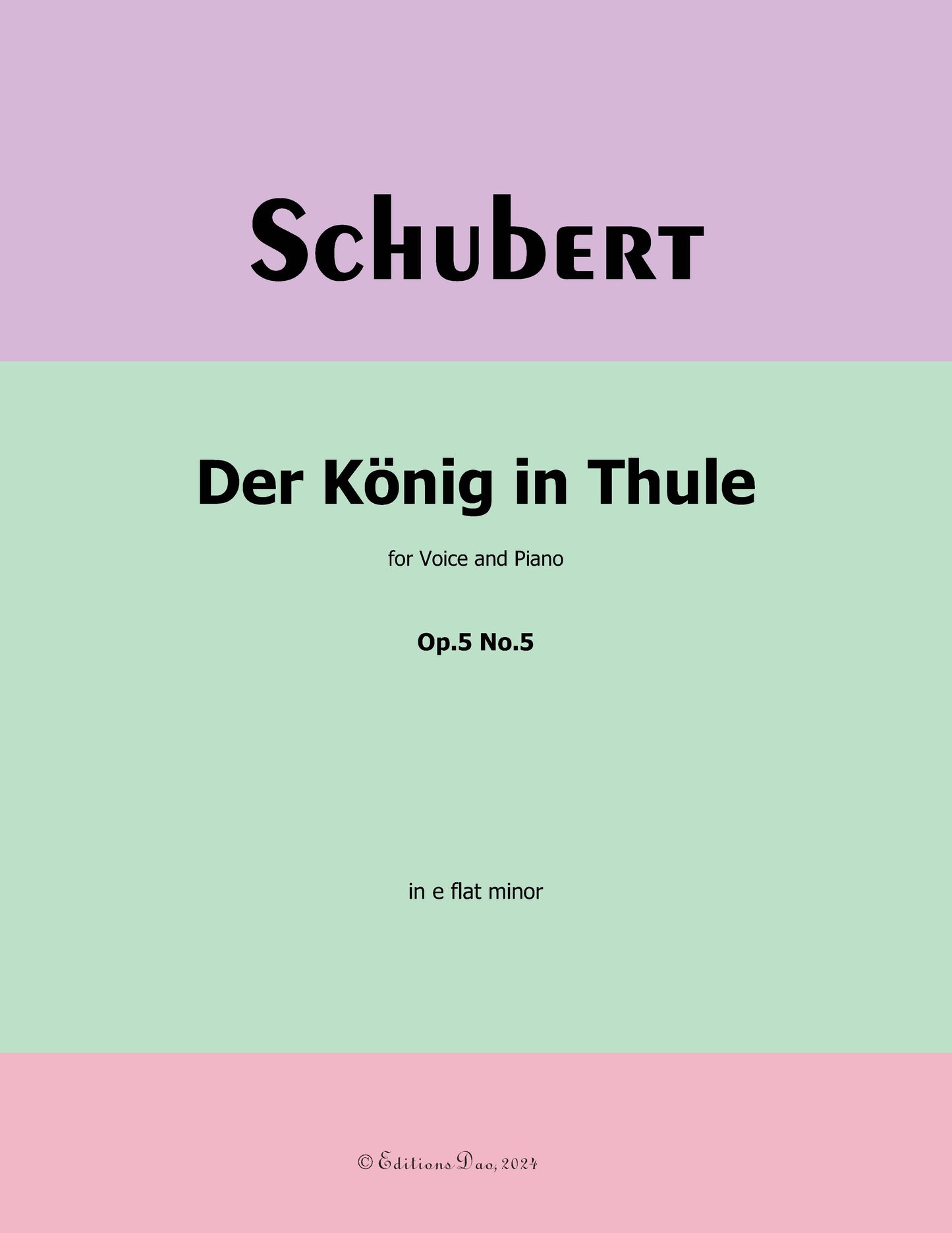 Der Konig in Thule, by Schubert