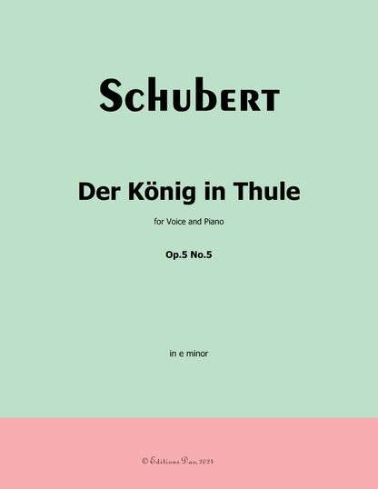 Der Konig in Thule, by Schubert