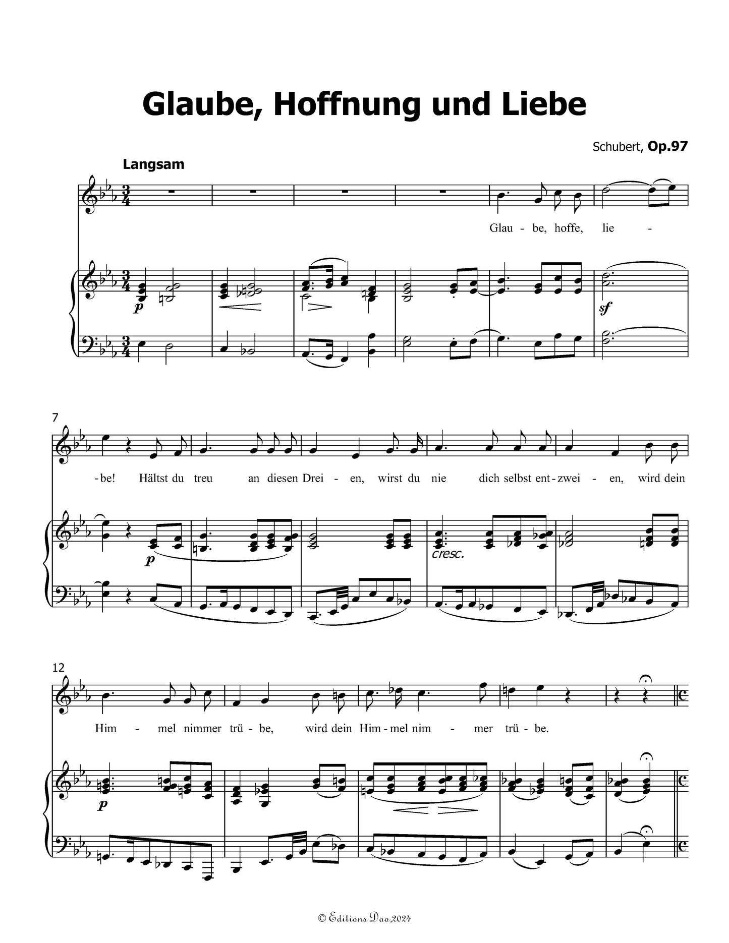 Glaube,Hoffnung und Liebe, by Schubert