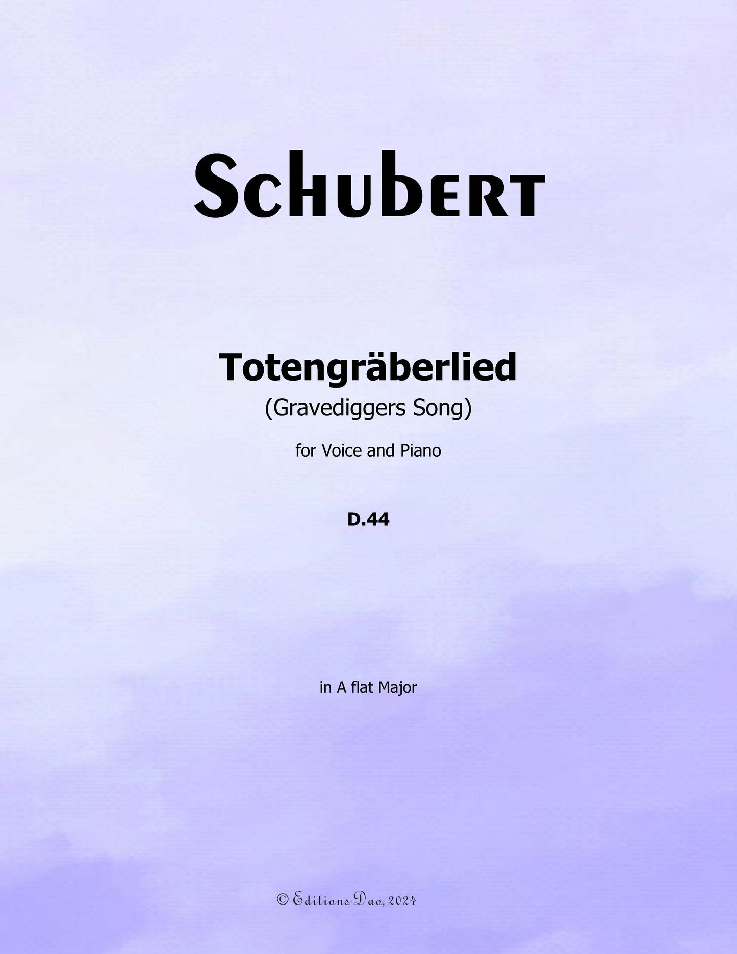 Totengraberlied, by Schubert