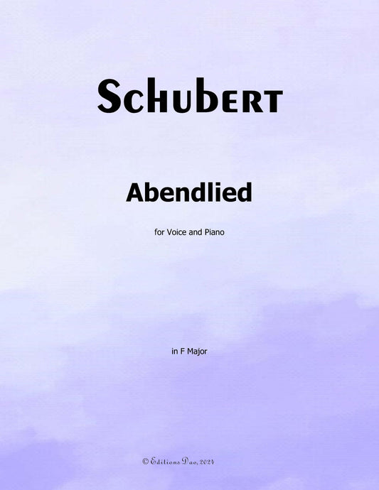 Abendlied, by Schubert