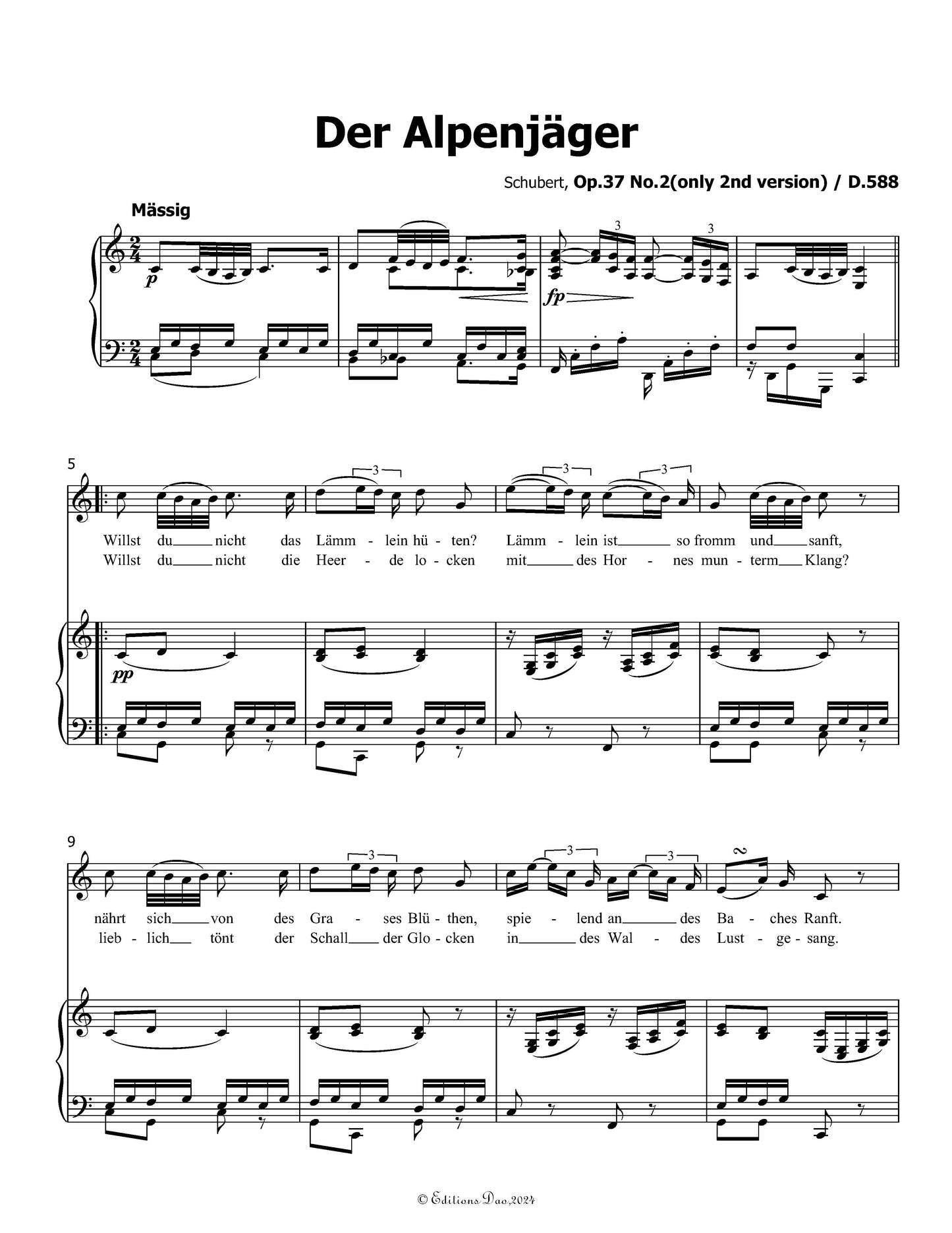 Der Alpenjäger, by Schubert