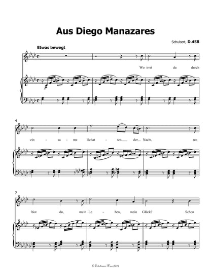 Aus Diego Manazares, by Schubert