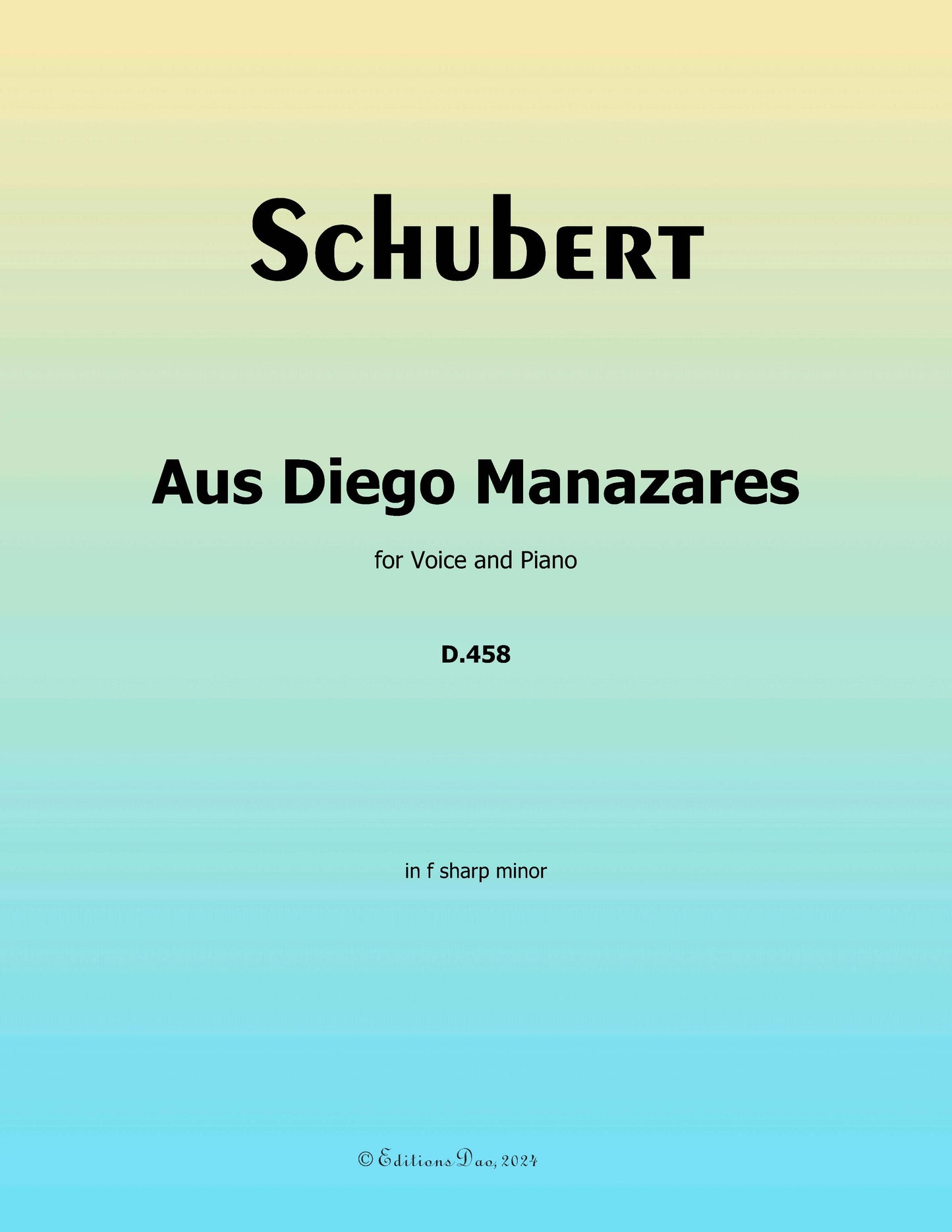 Aus Diego Manazares, by Schubert