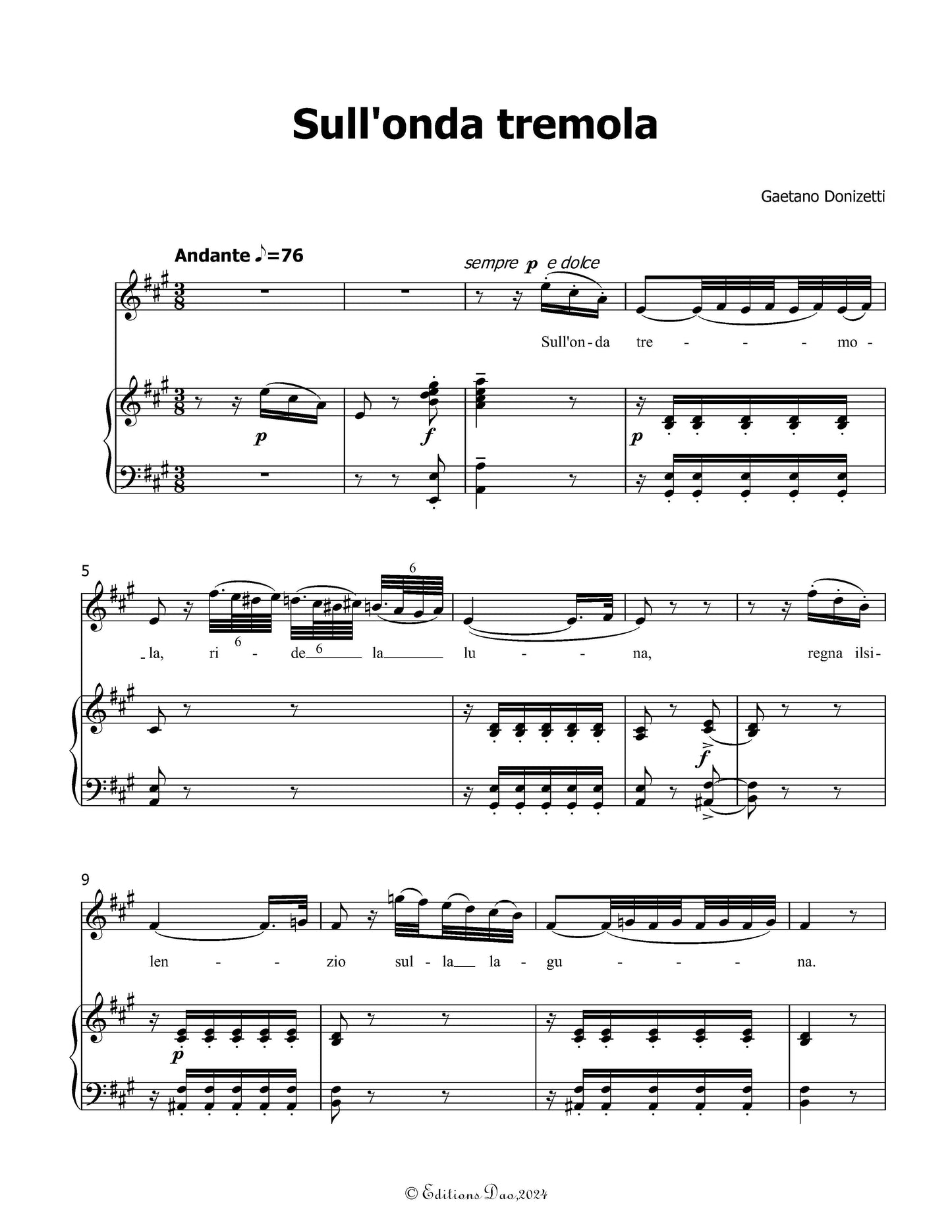 Sull'onda tremola, by Donizetti