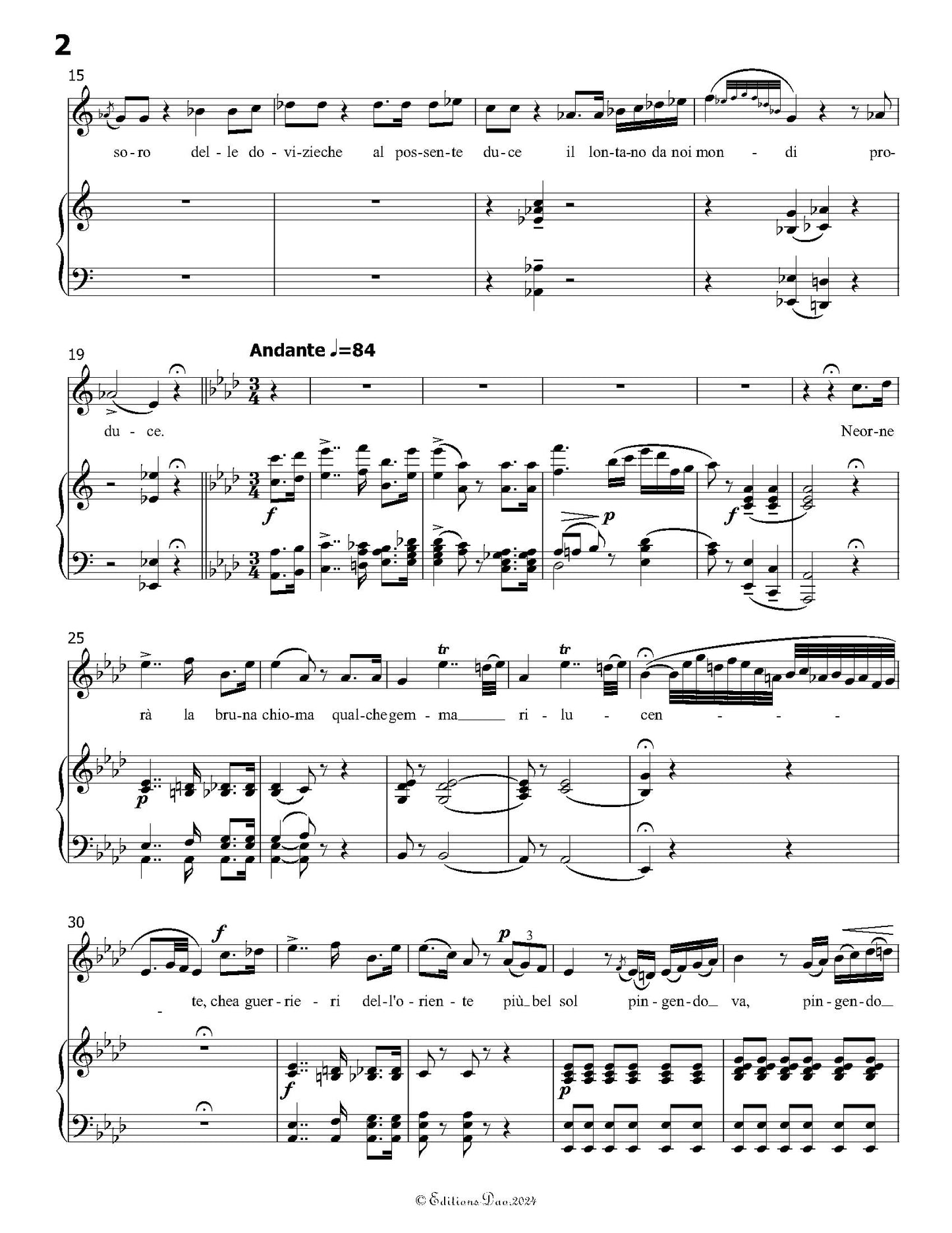 N'ornerà la bruna chioma, by Donizetti