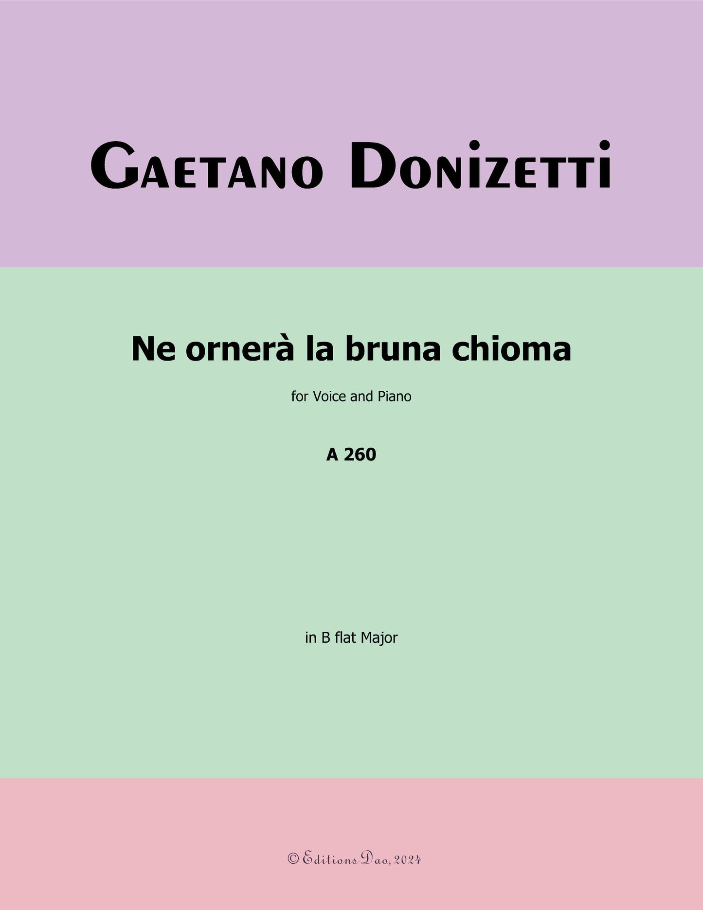 N'ornerà la bruna chioma, by Donizetti