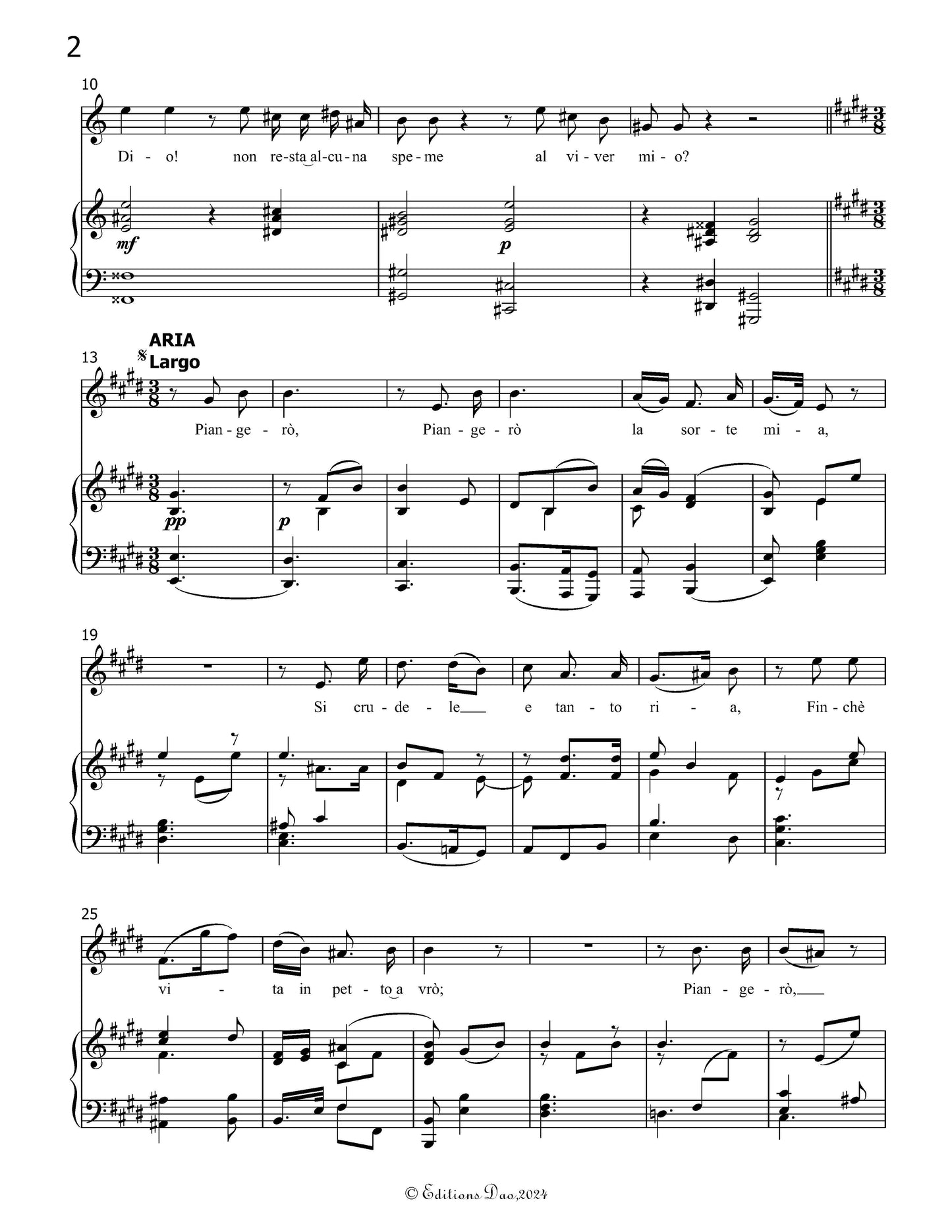 E pur così in un giorno...Piangerò la sorte mia, by Handel