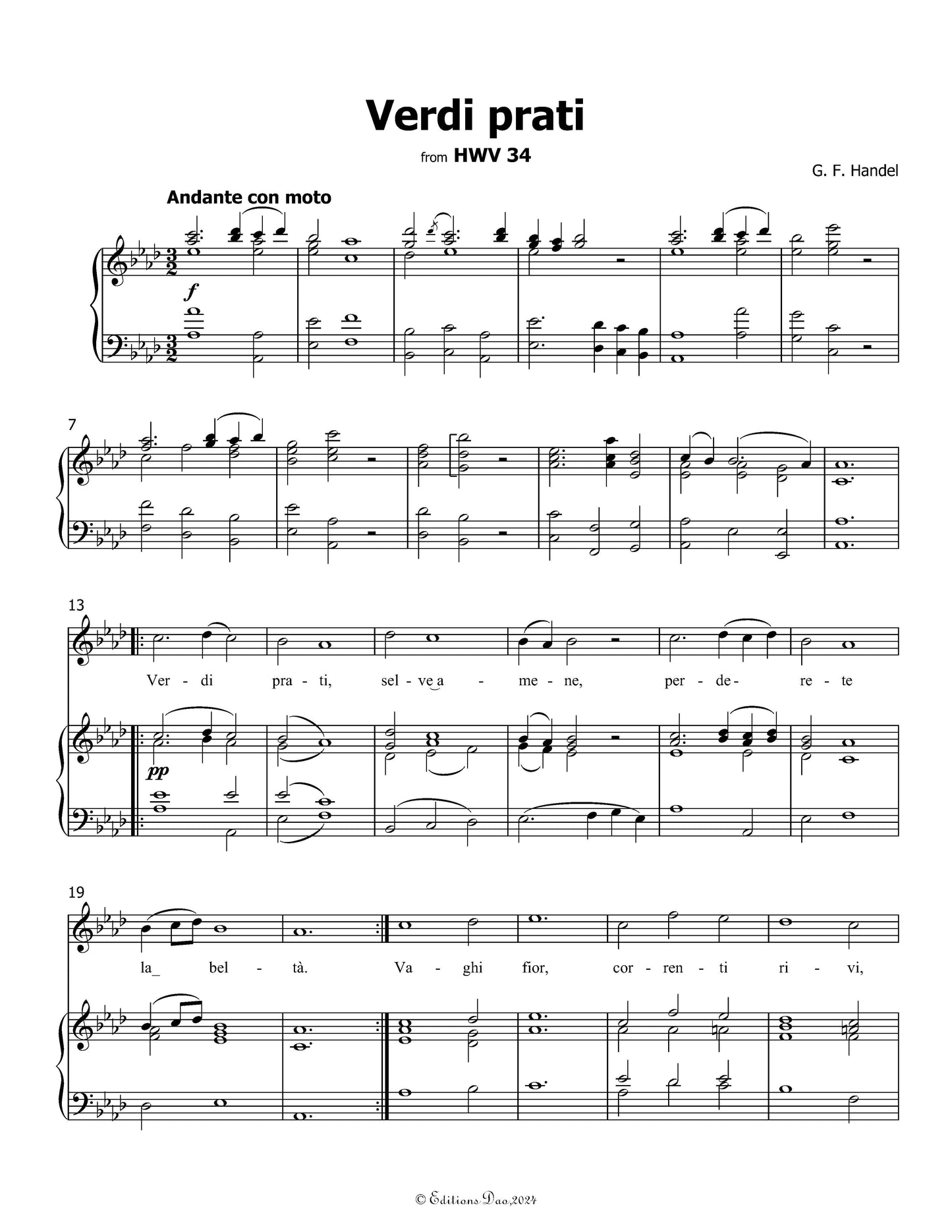 Verdi prati, by Handel