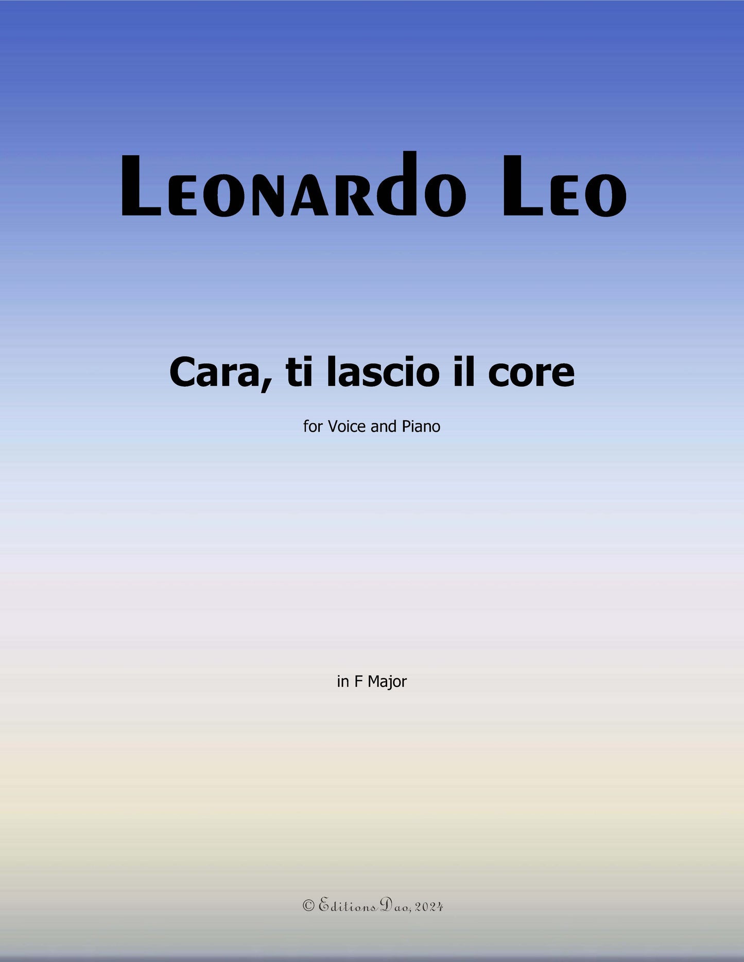 Cara,ti lascio il core, by L. Leo