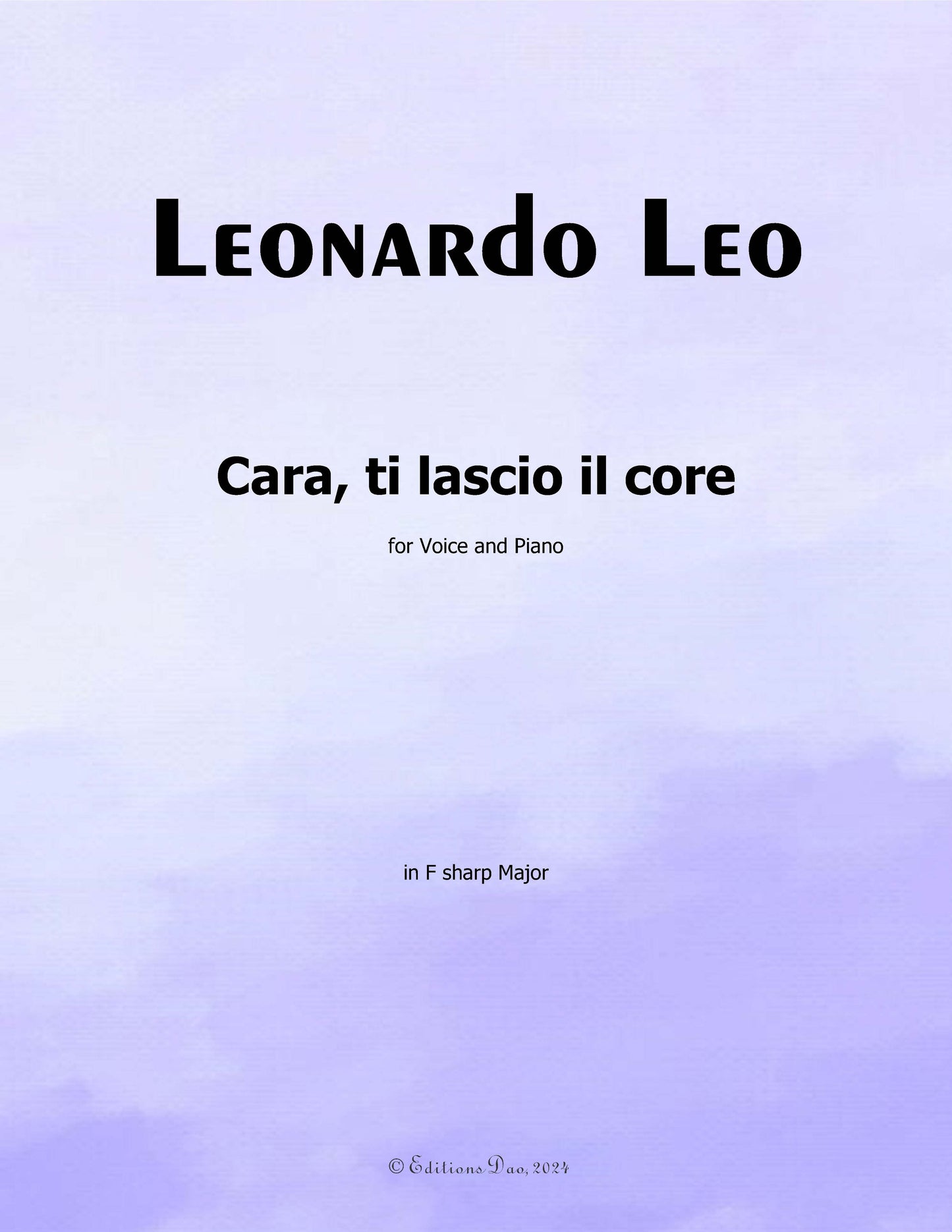 Cara,ti lascio il core, by L. Leo