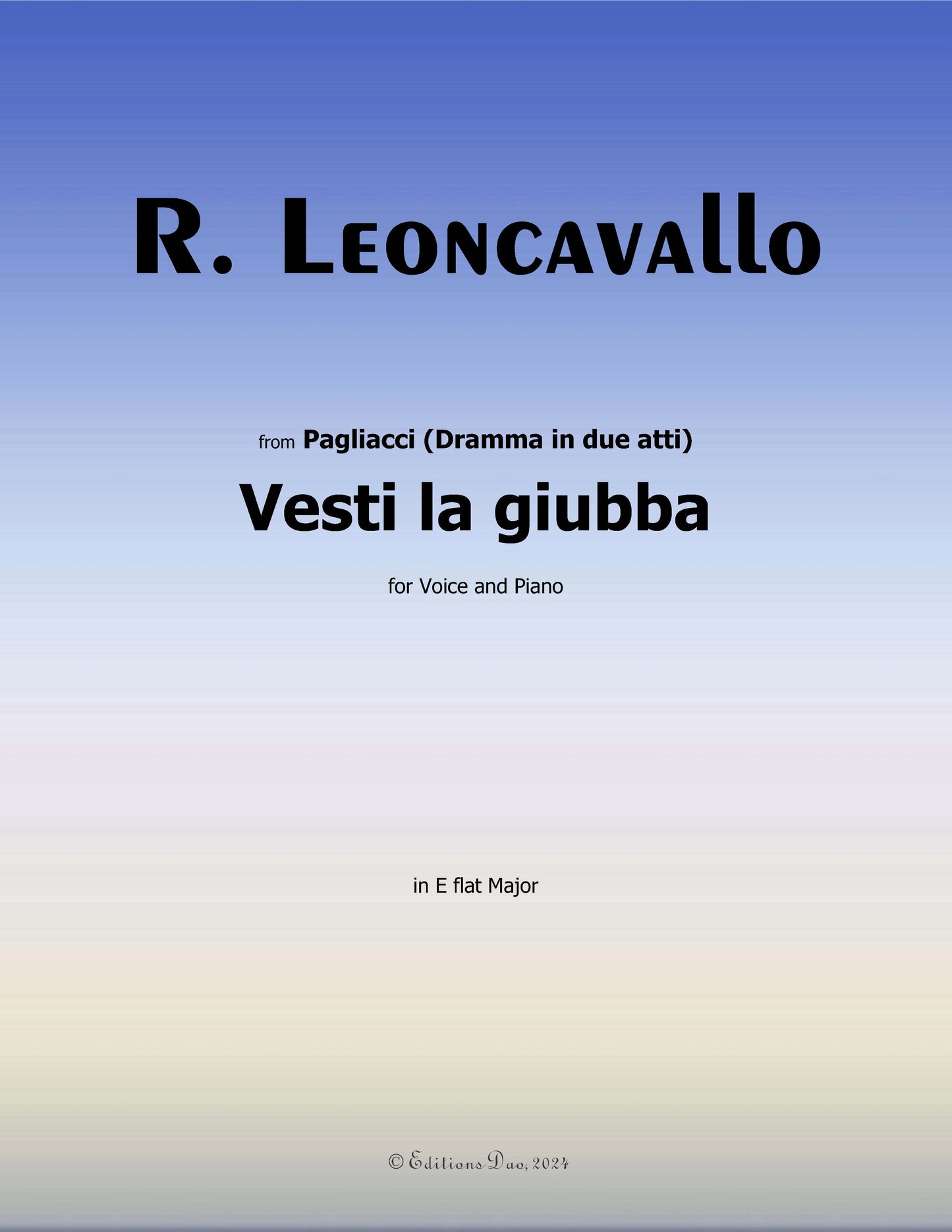 Vesti la giubba, by Leoncavallo