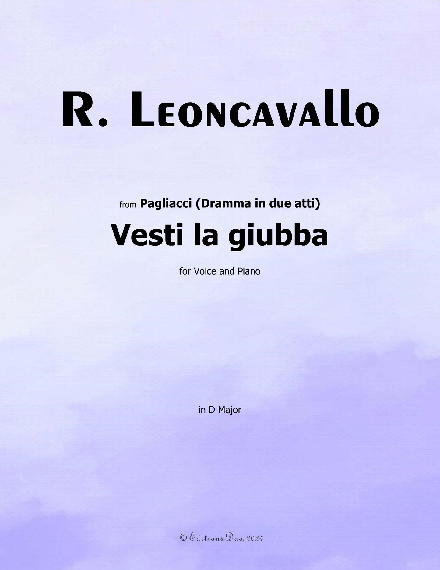 Vesti la giubba, by Leoncavallo